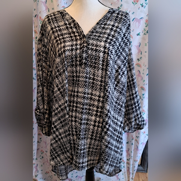 torrid Tops - NWT Torrid Harper Black & White Plaid Casual Short Sleeve Blouse Shirt Top SZ 6X